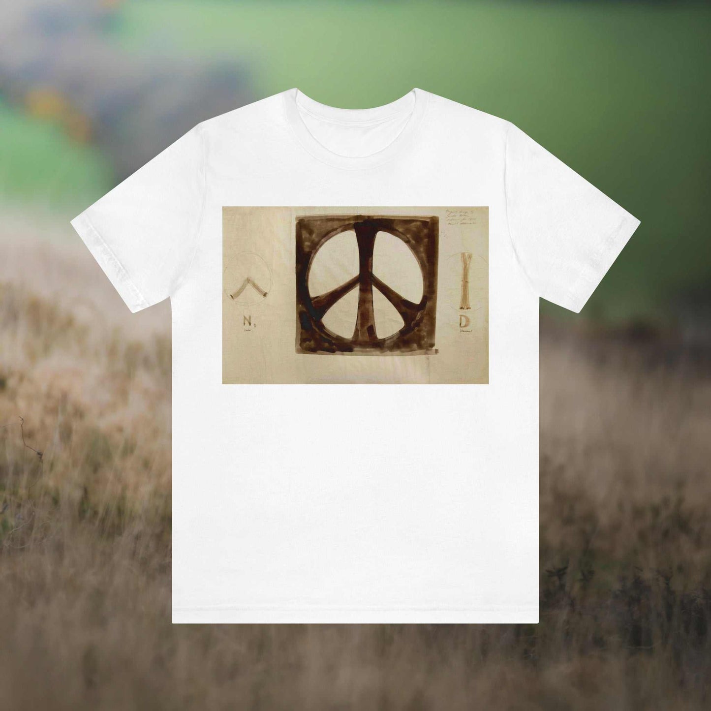 Peace Sign T-shirt, original draft" by Holtom