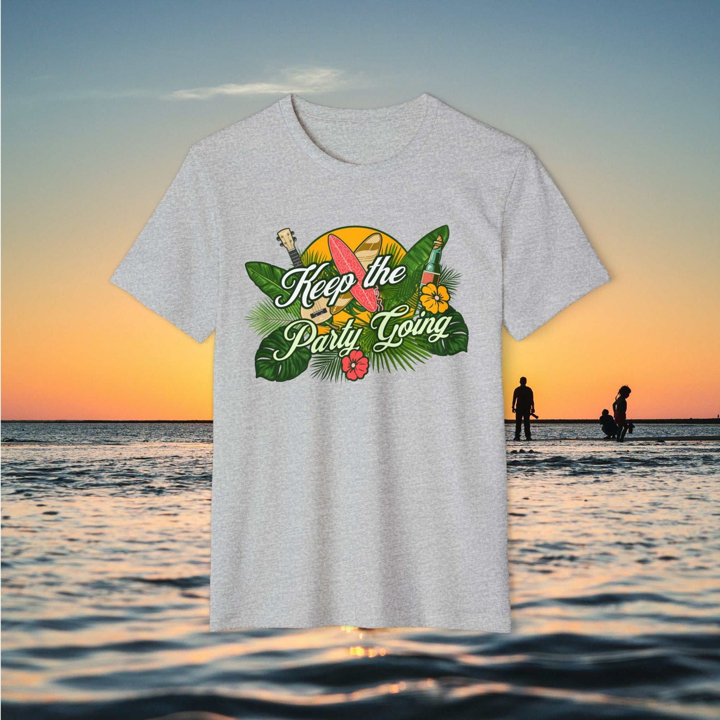"Keep the Party Going!" Recycled Organic Beach T-Shirt
