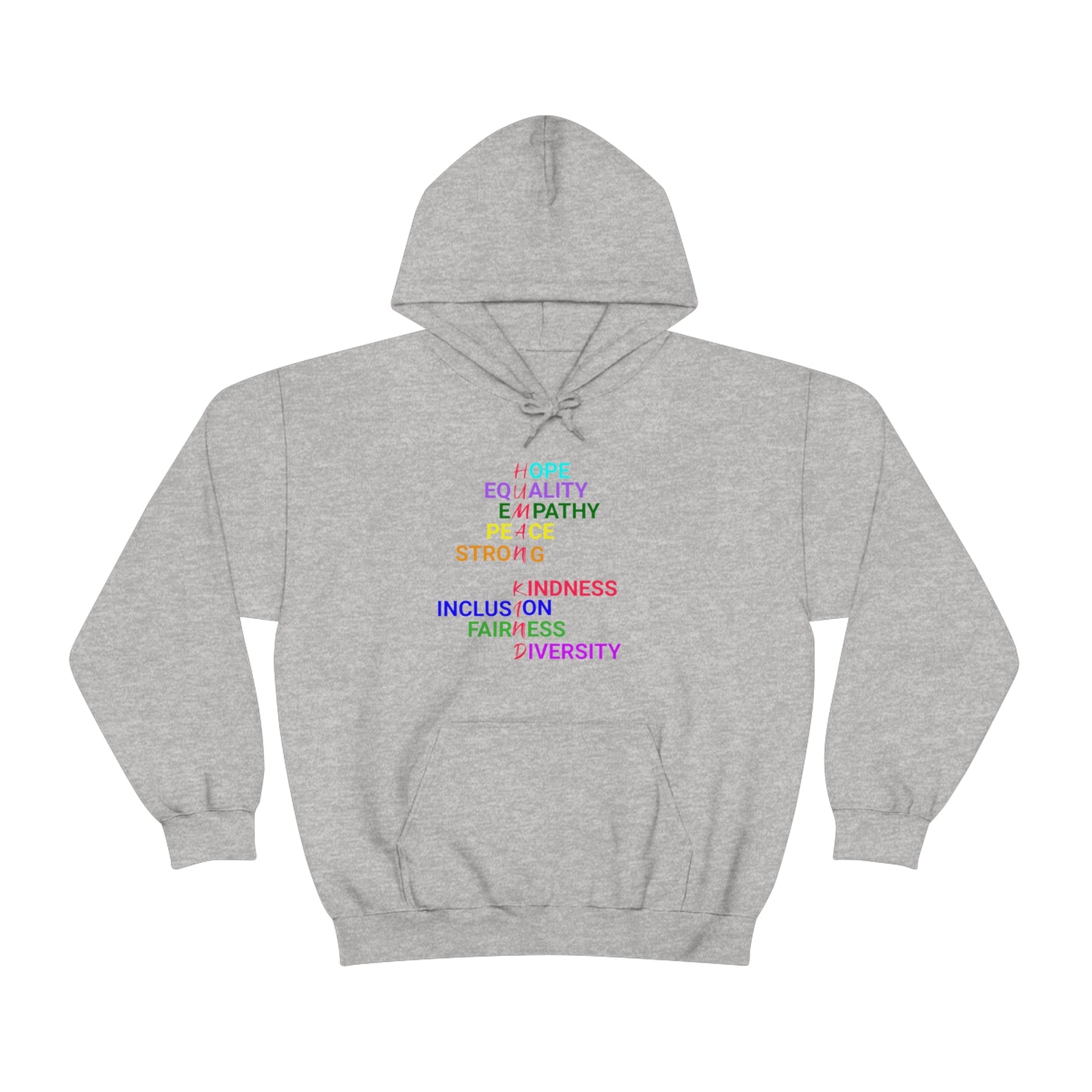 Grey hoodie with graphic "Human Kind""Human Kind"