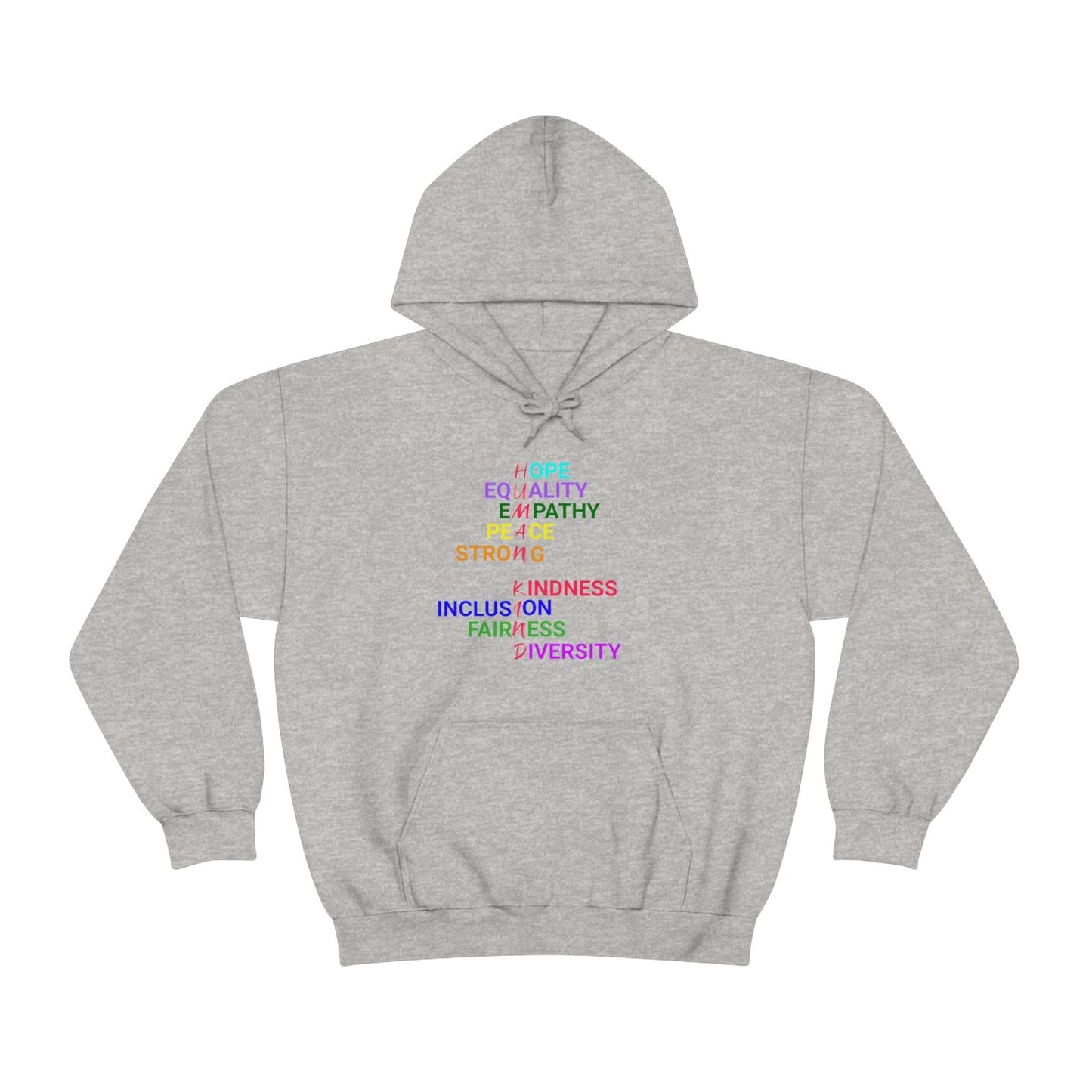 Grey  hoodie with graphic "Human Kind""Human Kind"