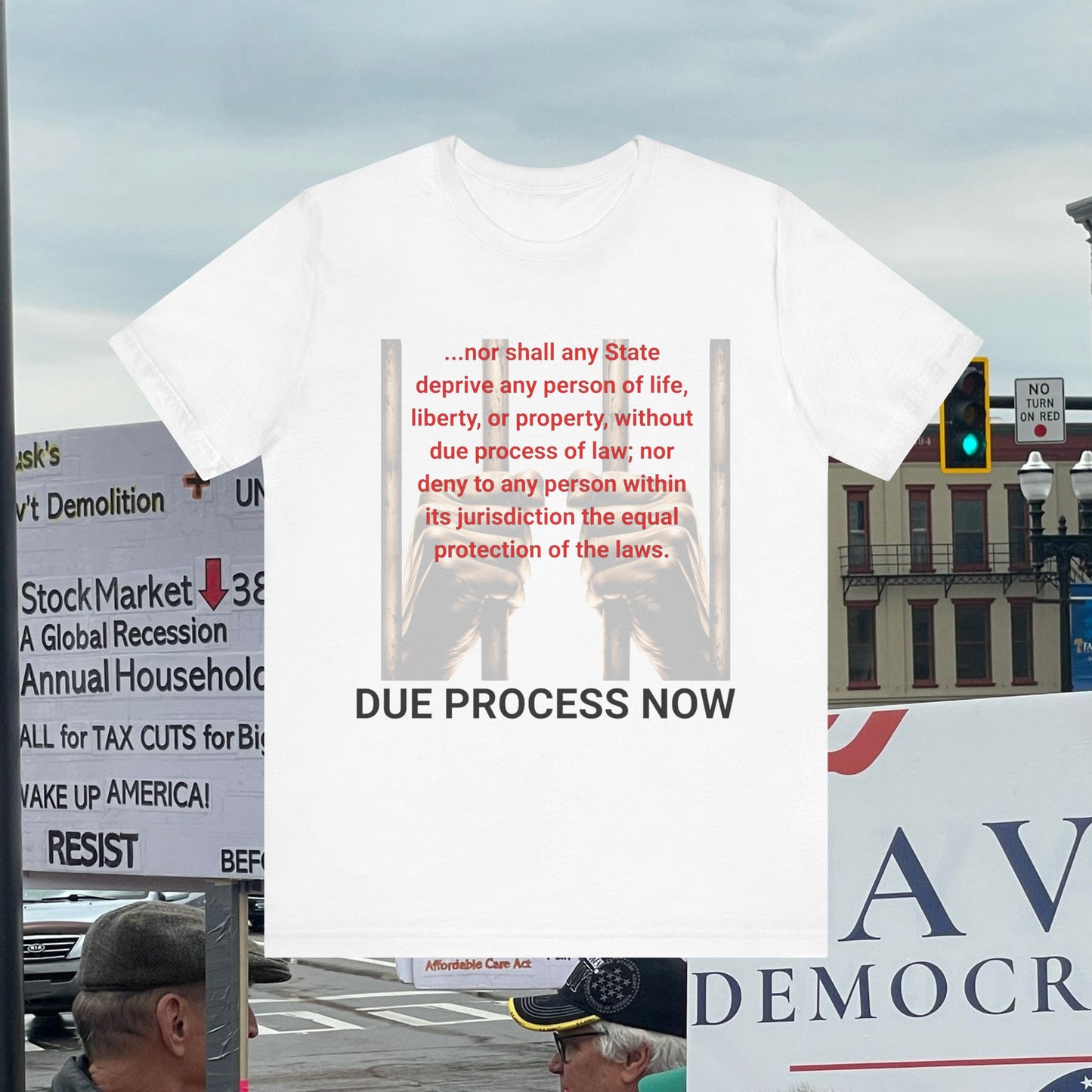 V and XIV Amendment quote 'nor shall any person be denied due process' Graphic Tee