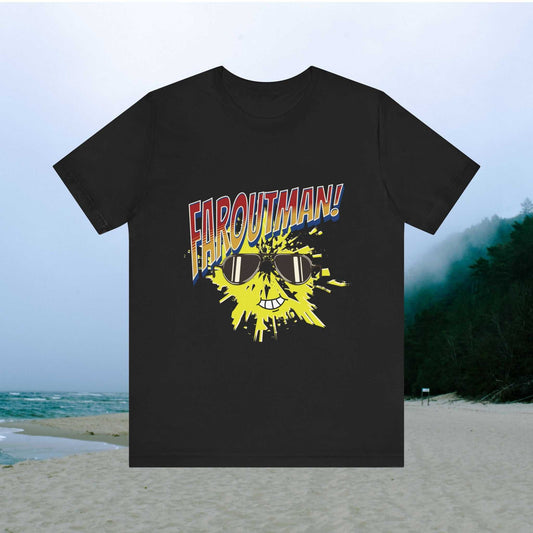 T-Shirt with "FAROUTMAN" Smiling Sun Design