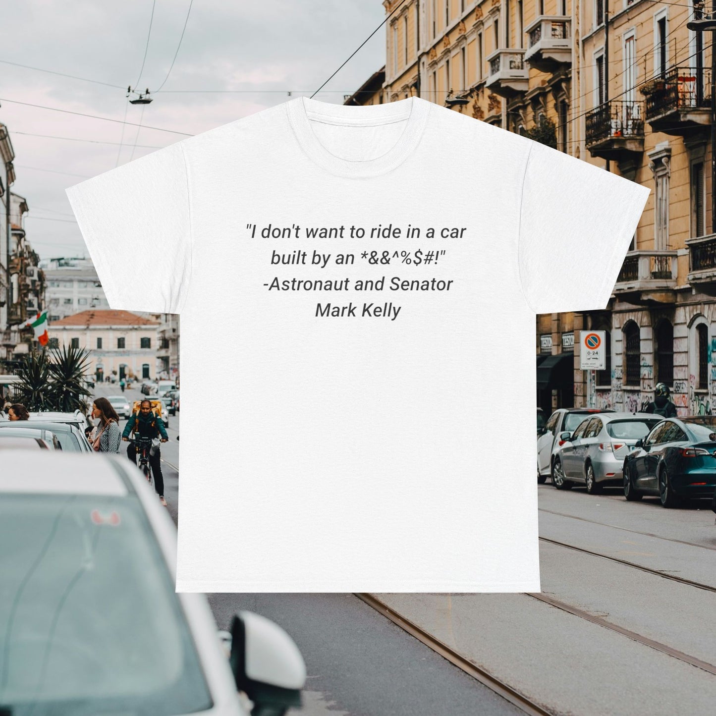Graphic Tee on Why Mark Kelly Sold His Tesla