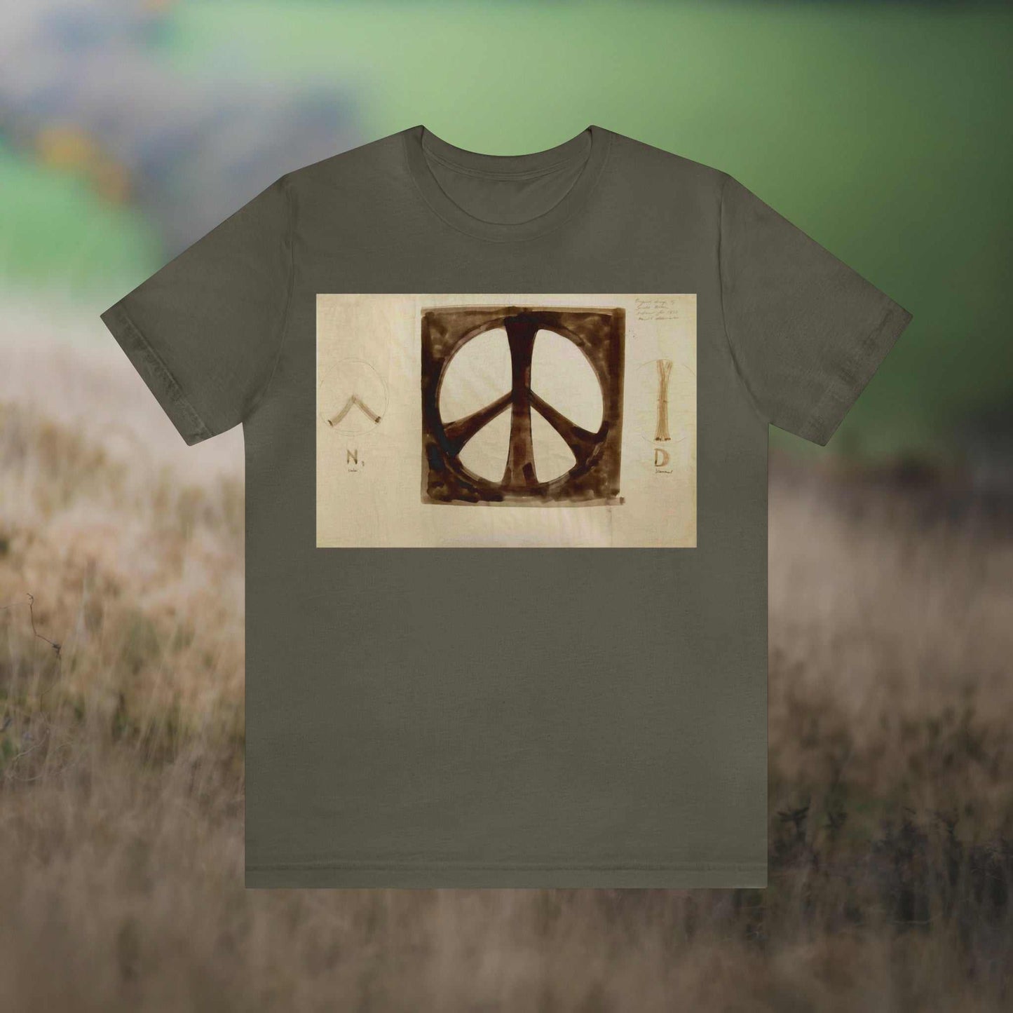 Peace Sign T-shirt, original draft" by Holtom