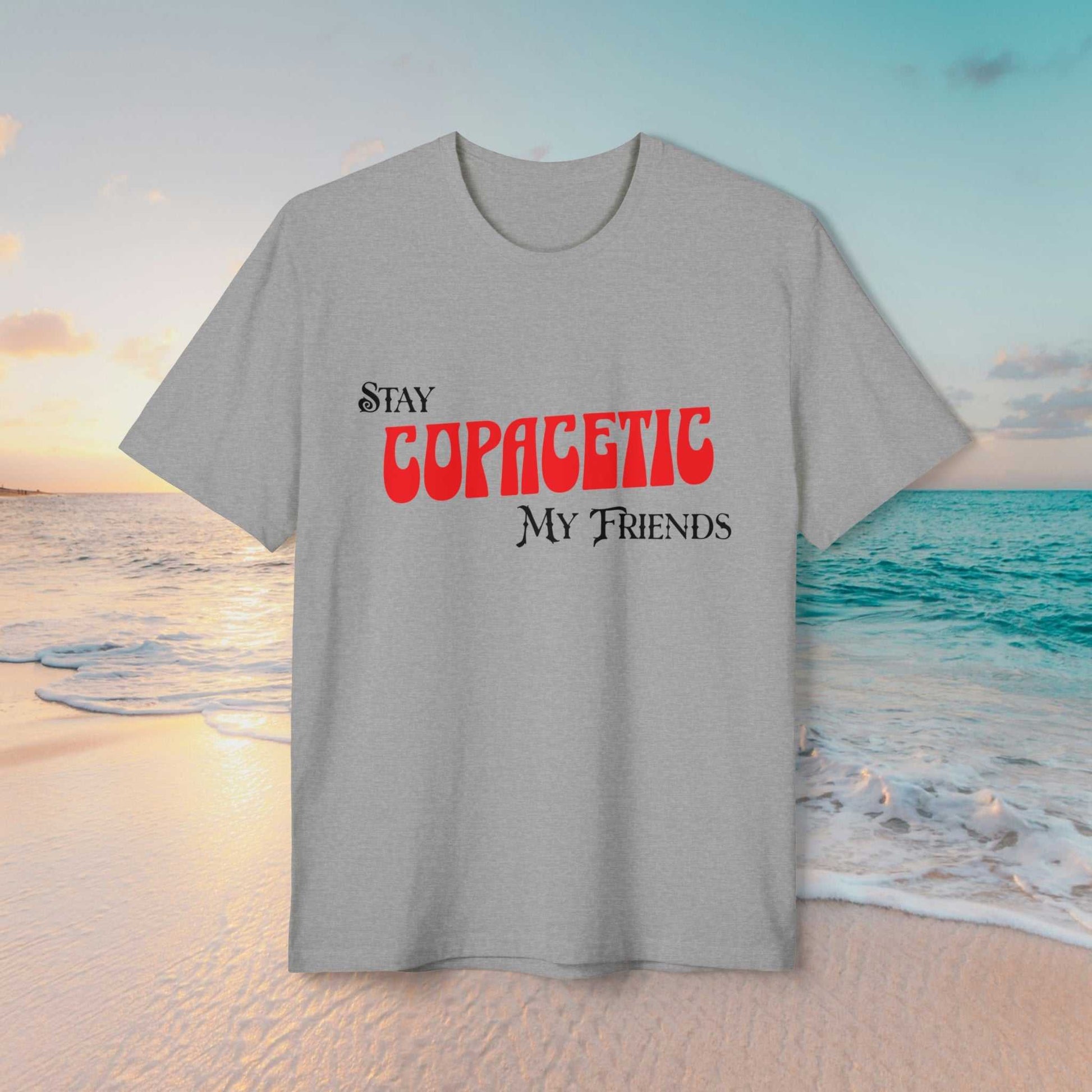 Stay Cool? 'Stay Copacetic, My Friends' test on grey tee