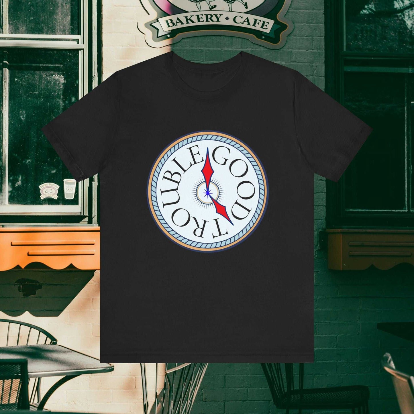 John Lewis 'Good Trouble' Time Clockface Tee on black tee