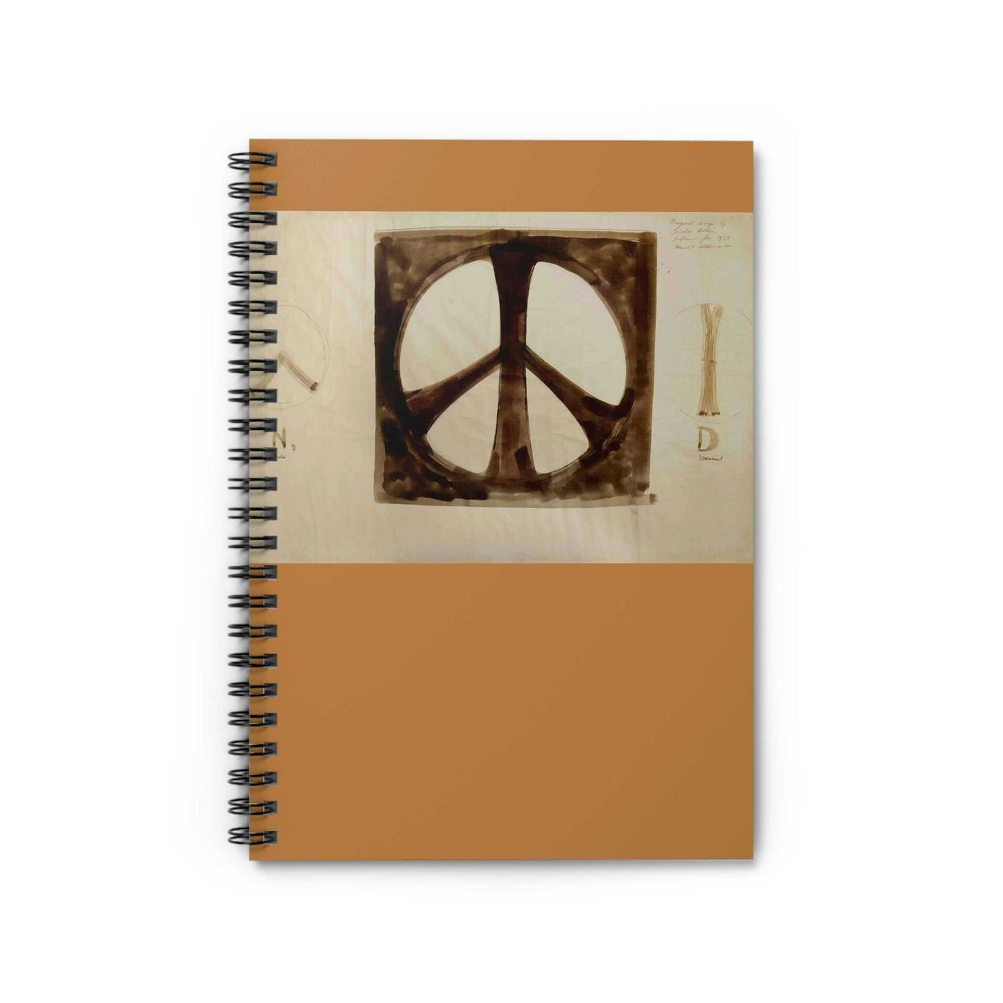 "Peace Sign, original draft" by Holtom, Notebook