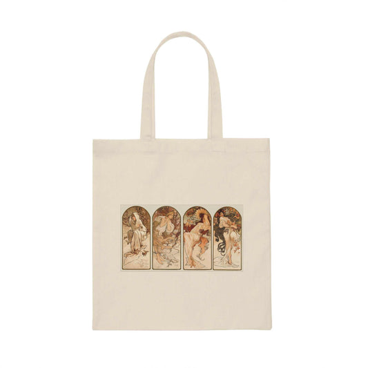 alphonse mucha the four seasons Canvas Tote