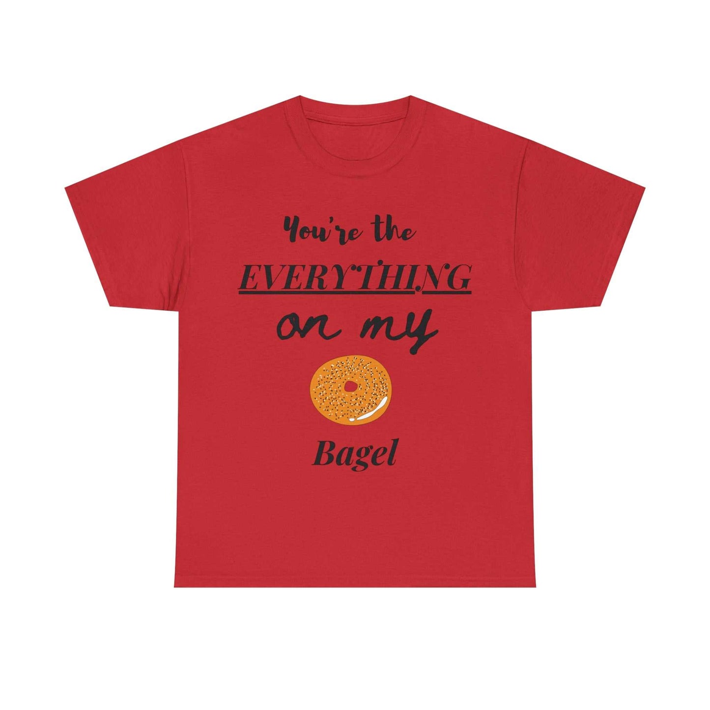 "Everything Bagel" tee in red