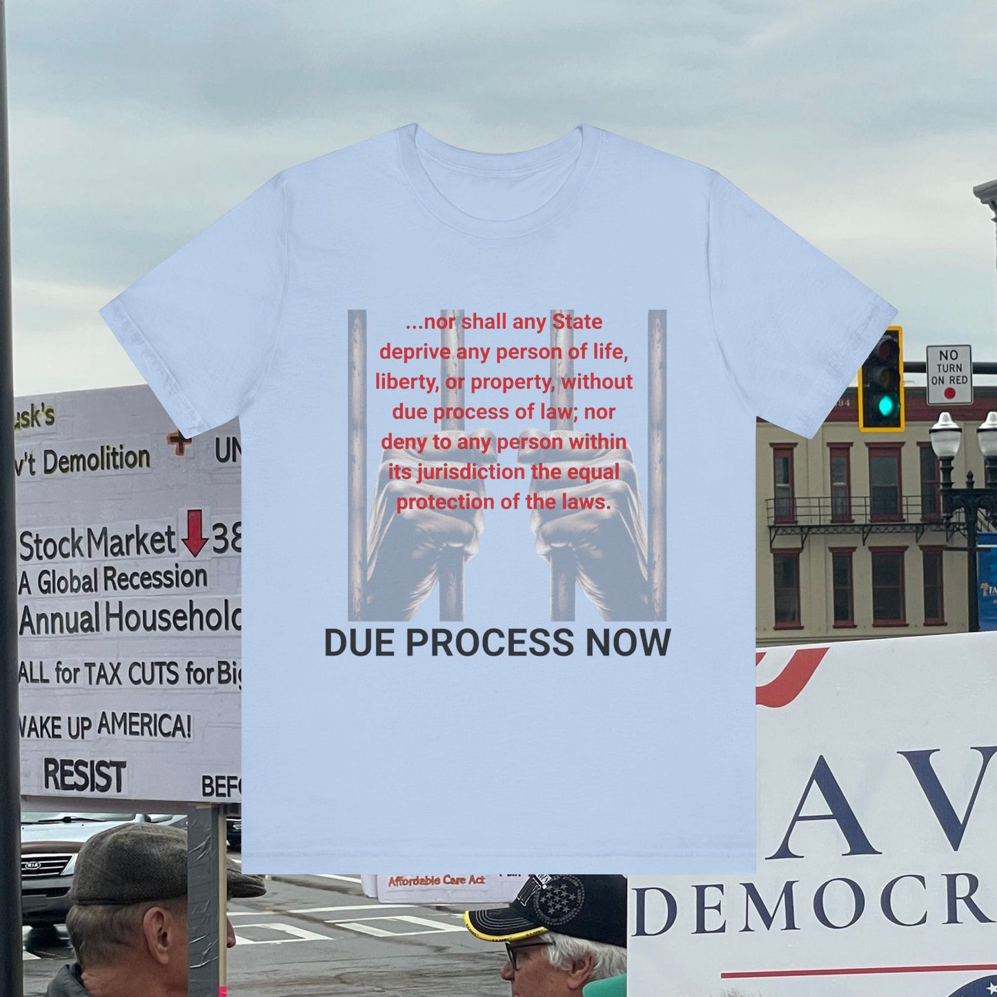 V and XIV Amendment quote 'nor shall any person be denied due process' Graphic Tee