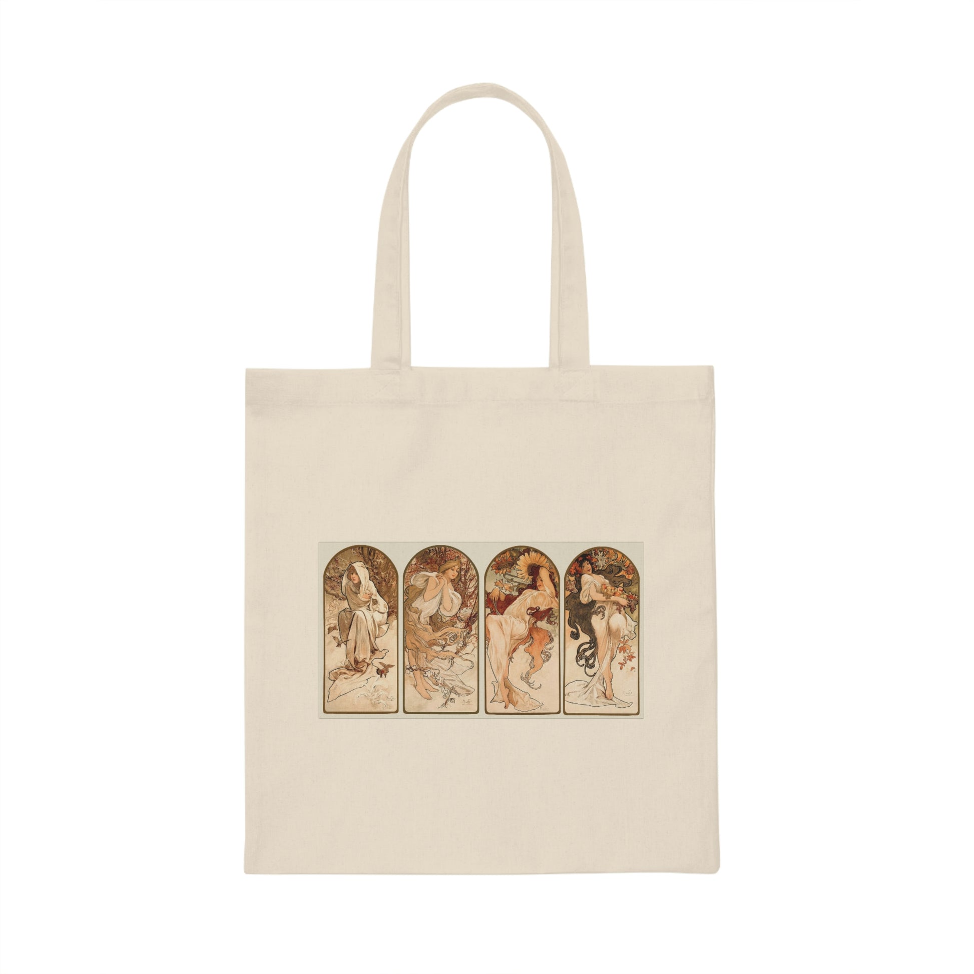 "The Seasons" by Mucha, Canvas Tote